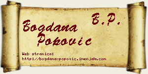 Bogdana Popović vizit kartica